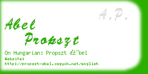 abel propszt business card